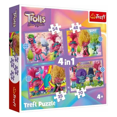 Puzzle Trollové Barevné dobrodružství 4v1 - Autor Neuveden