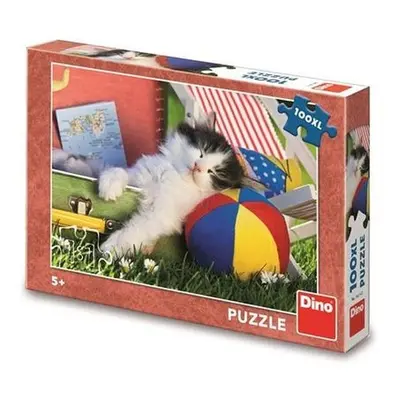 Puzzle 100XL Kotě odpočívá - Autor Neuveden