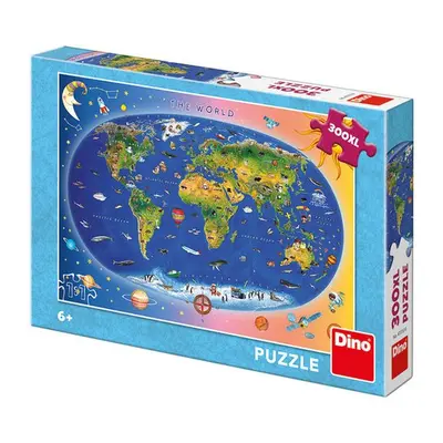 Puzzle 300XL Dětská mapa Svět - Autor Neuveden