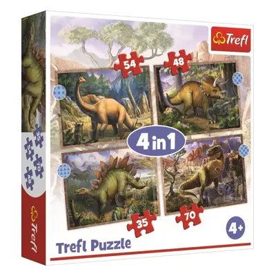 Puzzle Zajímaví dinosauři 4v1 - Autor Neuveden