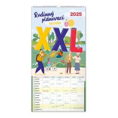 Rodinný plánovací XXL kalendár 2025 - nástenný kalendár - Autor Neuveden