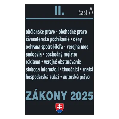 Zákony II A/2025 - Obchodné a občianske právo - Autor Neuveden