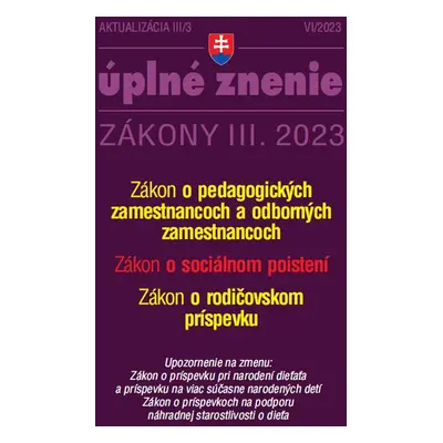 Aktualizácia III/3 2023 Sociálne poistenie - Autor Neuveden