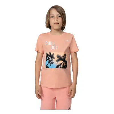 Chlapecké tričko s krátkým rukávem 4F JUNIOR TSHIRT M288-64S-SALMON CORAL