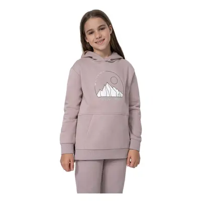 Dívčí turistická mikina s kapucí 4F JUNIOR SWEATSHIRT F277-52S-LIGHT VIOLET