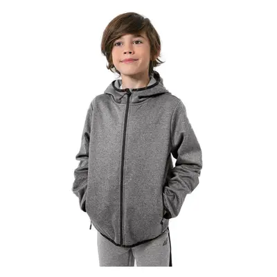 Chlapecká turistická softshellová bunda 4F JUNIOR BOYS SOFTSHELL JSFM001-24M-MIDDLE GREY MELANGE