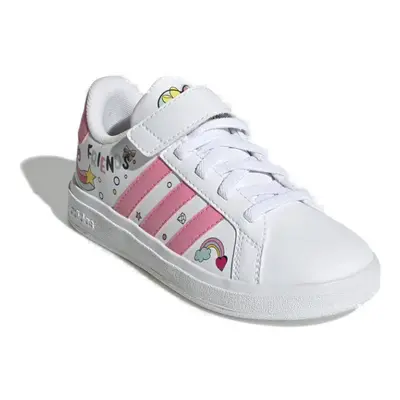 Dívčí rekreační obuv ADIDAS Grand Court Minnie Mouse EL K cloud white bliss pink grey