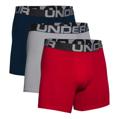 Pánské boxerky UNDER ARMOUR UA Charged Cotton 6in 3 Pack-RED