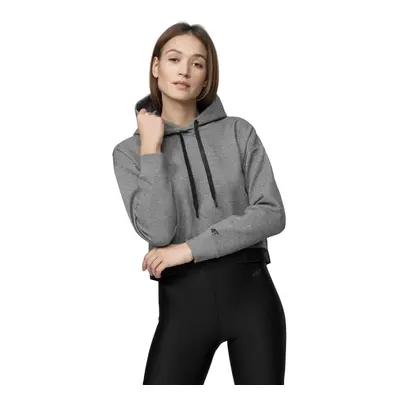 Dámská mikina s kapucí 4F WOMENS SWEATSHIRT-H4L21-BLD011-24M-MIDDLE GREY MELANGE