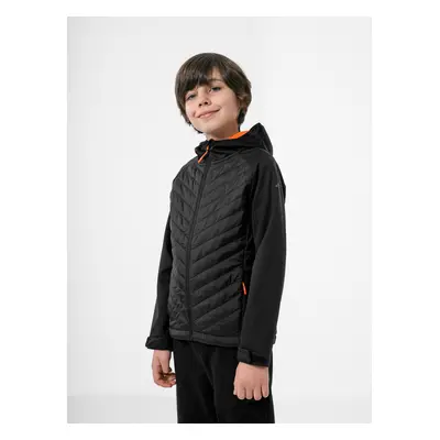 Chlapecká turistická softshellová bunda 4F JUNIOR BOYS SOFTSHELL JSFM002-20S-DEEP BLACK