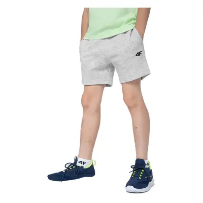 Chlapecké teplákové kraťasy 4F JUNIOR SHORTS CAS M048-27M-COLD LIGHT GREY MELANGE