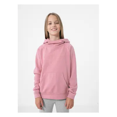 Dívčí mikina s kapucí 4F JUNIOR GIRLS SWEATSHIRT JBLD002-56S-LIGHT PINK