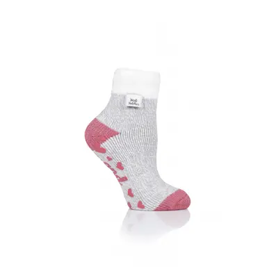 Dámské ponožky HEAT HOLDERS LADIES LOUNGE SOCKS - FEATHER TOP-TWIST - LIGHT GREY