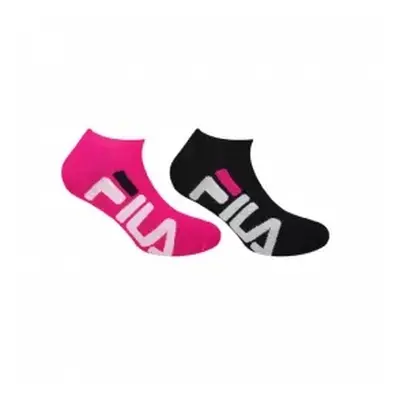 Dámské ponožky FILA F9199 INVISIBLE SOCKS 2 PACK-629 BLACK FUXIA