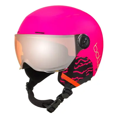 Lyžařská přilba BOLLE QUIZ VISOR - MATTE HOT PINK WITH ORANGE GUN VISOR CAT 2