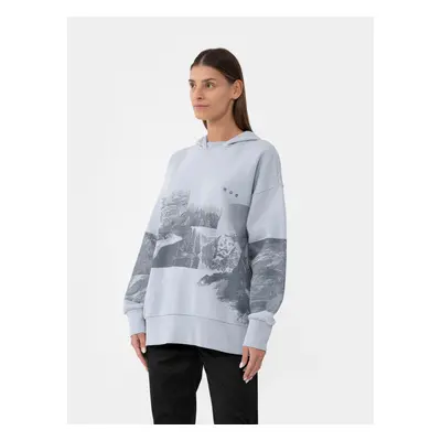 Dámská turistická mikina s kapucí 4F WOMENS SWEATSHIRT BLD013-34S-LIGHT BLUE