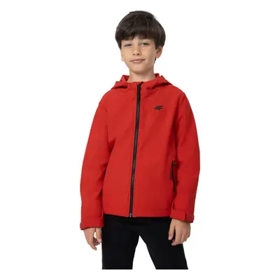 Chlapecká turistická softshellová bunda 4F JUNIOR SOFTSHELL JACKET M091-62S-RED