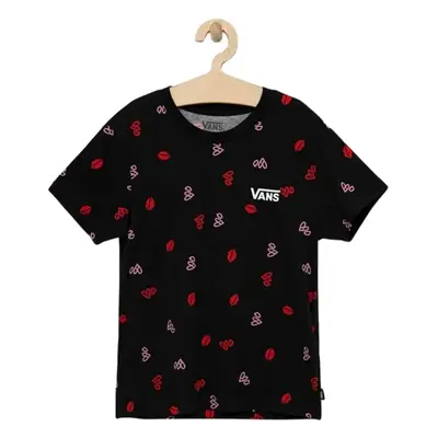 Dívčí tričko s krátkým rukávem VANS VALENTINES PRINT BOXY-BLACK