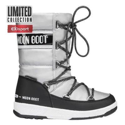 Dívčí vysoké zimní boty MOON BOOT Girl Quilted WP silver black