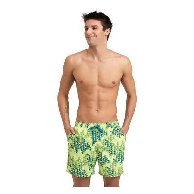 Pánské plavky ARENA MENS BEACH BOXER ALLOVER-610-soft green multi