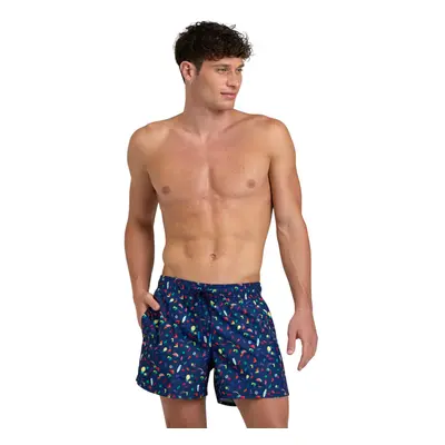 Pánské plavky ARENA MENS BEACH SHORT ALLOVER-750-navy multi