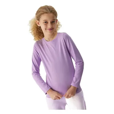 Dívčí tričko s dlouhým rukávem 4F JUNIOR LONGSLEEVE-JAW23TLONF141-52S-LIGHT VIOLET