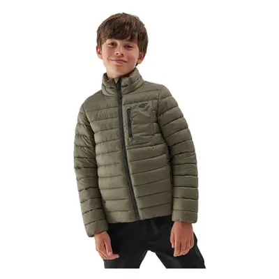 Chlapecká bunda 4F JUNIOR DOWN JACKET-JAW23TDJAM220-44S-OLIVE