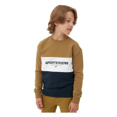 Chlapecká mikina 4F JUNIOR SWEATSHIRT-JAW23TSWSM630-74S-GOLD