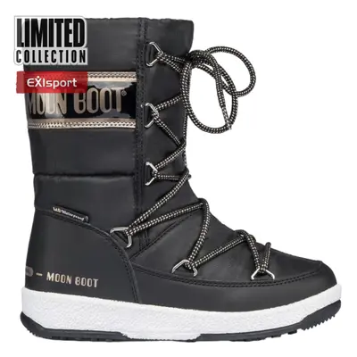 Dívčí vysoké zimní boty MOON BOOT Girl Quilted WP black copper