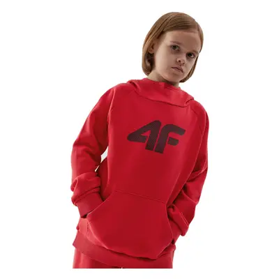 Chlapecká mikina s kapucí 4F JUNIOR SWEATSHIRT-JAW23TSWSM626-62S-RED