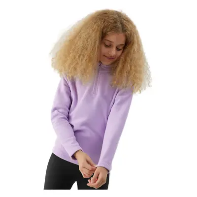 Dívčí lyžařská flísová mikina 4F JUNIOR FLEECE UNDERWEAR-JAW23UFLEF033-52S-LIGHT VIOLET