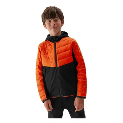 Chlapecká turistická softshellová bunda 4F JUNIOR TECHNICAL JACKET-JAW23TTJAM282-70S-ORANGE