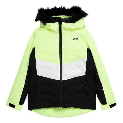 Dívčí lyžařská bunda 4F JUNIOR TECHNICAL JACKET-JAW23TTJAF296-72N-LEMON NEON