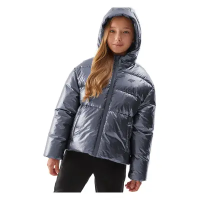 Dívčí bunda 4F JUNIOR DOWN JACKET-JAW23TDJAF267-28S-SILVER