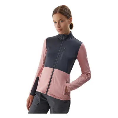 Dámská turistická mikina se zipem 4F FLEECE-AW23TFLEF142-56S-LIGHT PINK