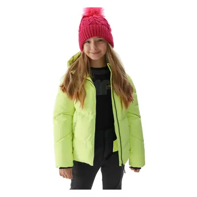 Dívčí lyžařská bunda 4F JUNIOR TECHNICAL JACKET-JAW23TTJAF293-72N-LEMON NEON