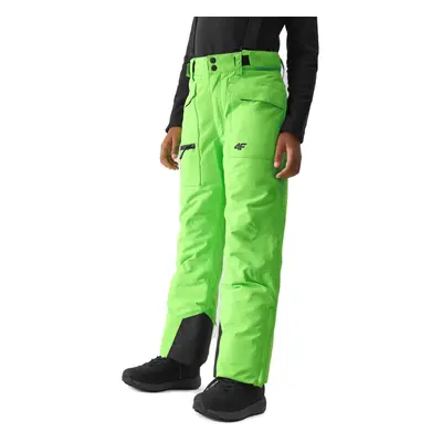 Chlapecké lyžařské kalhoty 4F JUNIOR TROUSERS FNK-JAW23TFTRM360-41N-GREEN NEON