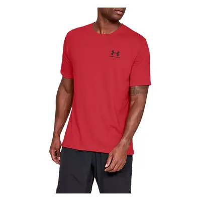 Pánské tréninkové tričko s krátkým rukávem UNDER ARMOUR SPORTSTYLE LEFT CHEST SS-RED