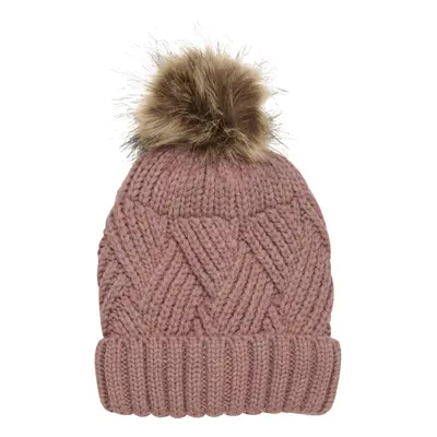 Dívčí zimní čepice COLOR KIDS Hat-W.Detachable Fake Fur-741223.4330-burlwood