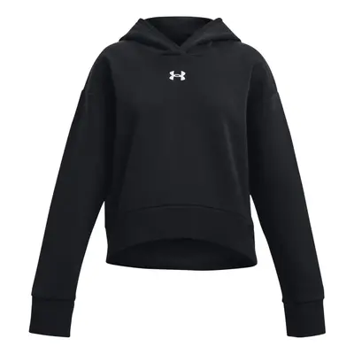 Dívčí zateplená tréninková mikina s kapucí UNDER ARMOUR UA Rival Fleece Crop Hoodie-BLK