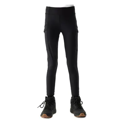 Dívčí turistické legíny 4F JUNIOR TROUSERS FNK-4FJWSS24TFTRF493-21S-BLACK