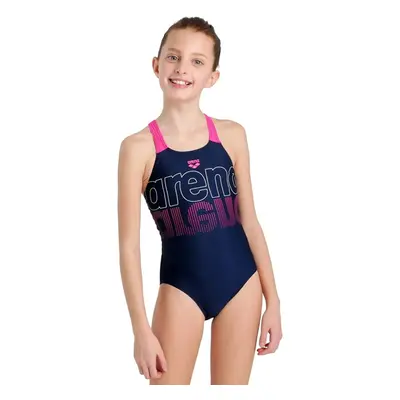 Dívčí plavecké jednodílné plavky ARENA SWIMSUIT V BACK GRAPHIC Blue