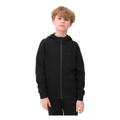 Chlapecká mikina se zipem 4F JUNIOR SWEATSHIRT-4FJWSS24TSWSM0926-20S-DEEP BLACK