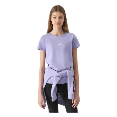 Dívčí tričko s krátkým rukávem 4F JUNIOR TSHIRT-4FJWSS24TTSHF1111-52S-LIGHT VIOLET