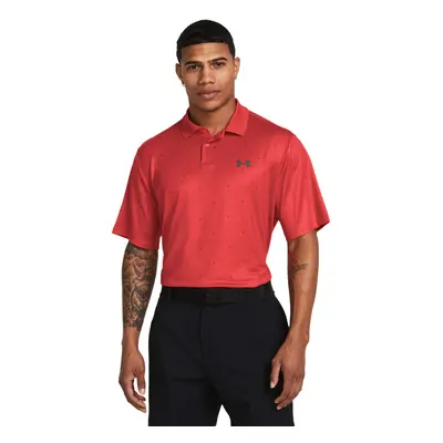 Pánské tréninkové polo triko s krátkým rukávem UNDER ARMOUR UA Perf 3.0 Printed Polo-RED