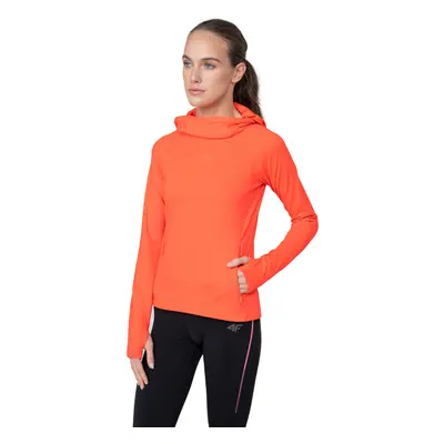 Dámská zateplená tréninková mikina s kapucí 4F WOMENS FUNCTIONAL SWEATSHIRT BLDF012-62N-RED NEON