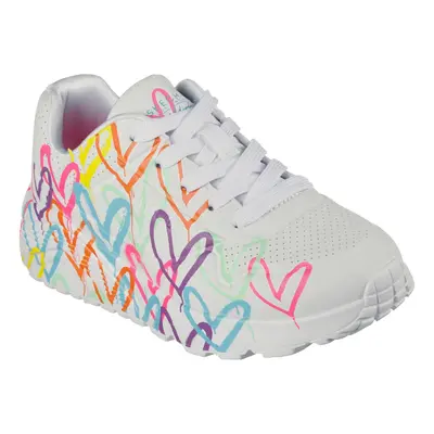 Dívčí rekreační obuv SKECHERS Uno Lite Spread The Love white