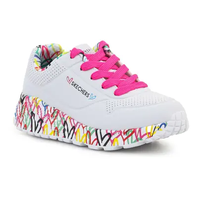 Dívčí rekreační obuv SKECHERS Uno Lite Lovely Luv white pink