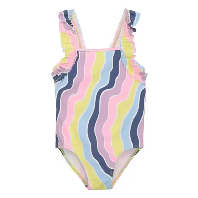 Dívčí plavky COLOR KIDS Swimsuit W. Frills, AOP, lavender mist