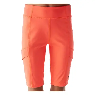 Dívčí turistické kraťasy 4F JUNIOR SHORTS FNK-4FJWSS24TFSHF436-63N-CORAL NEON